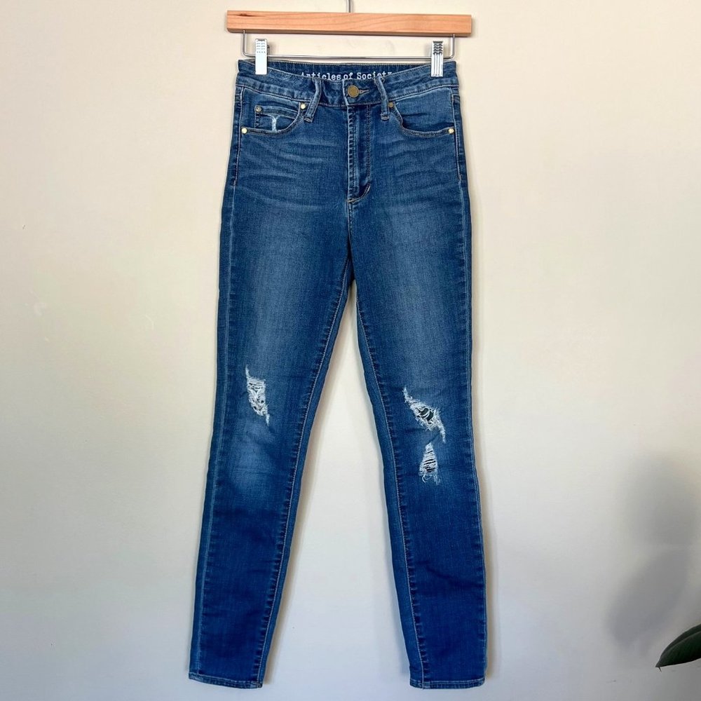 Articles of Society Jeans Womens 25 Blue High Rise Skinny Casual Ladies Ankle